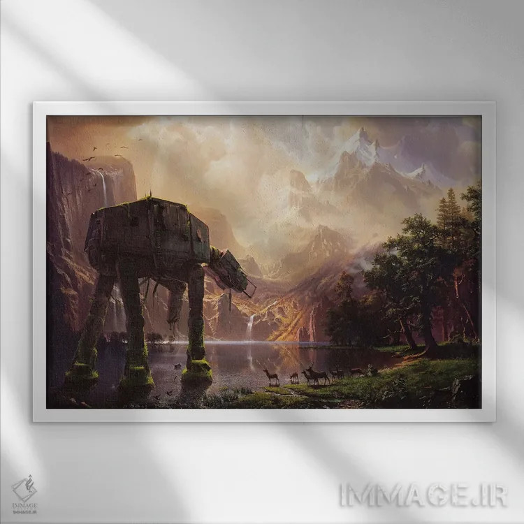 تابلو ایتی-ایتی میان سیرا نوادا اثر آرس فانتازیو (نام هنری ـ هنرمند فانتزی) - نمای قابدار سفید