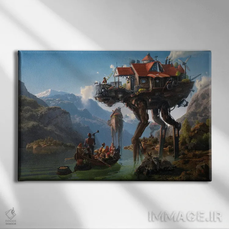 تابلو راهروقیامت اثر آرس فانتازیو (نام هنری ـ هنرمند فانتزی) - نمای روبهرو روی دیوار