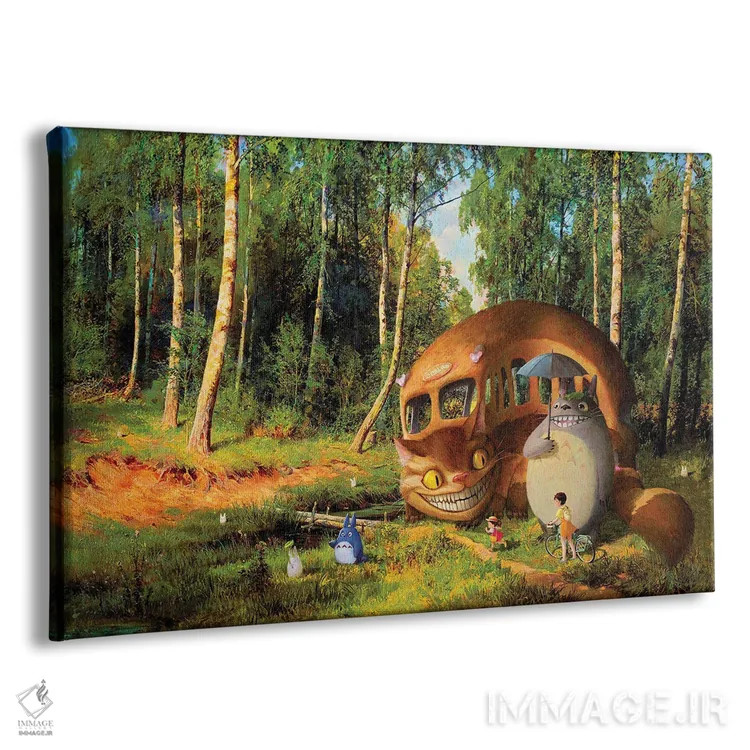 تابلو اتوبوسگربه و دوستانش در جنگل توس اثر آرس فانتازیو (نام هنری ـ هنرمند فانتزی) - نمای پرسپکتیو محصول