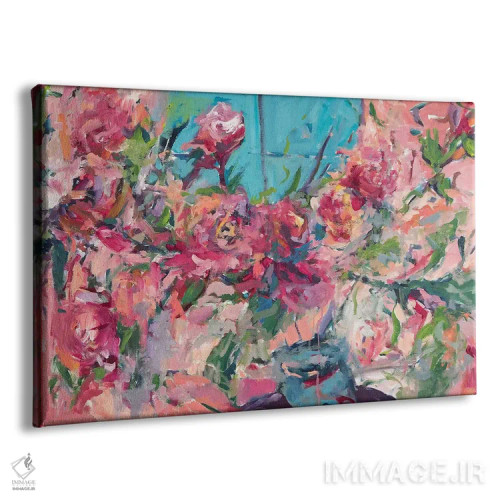 تابلو گلها روی طاقچه اثر امیره رحیم - نمای پرسپکتیو محصول