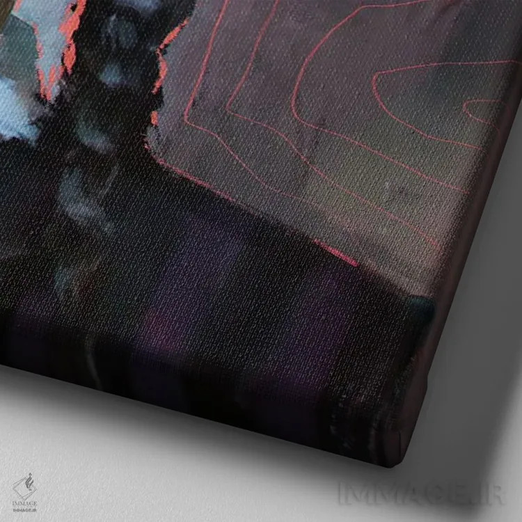 تابلو چهارشنبه اثر آرس فانتازیو (نام هنری ـ هنرمند فانتزی) - نمای نزدیک بافت بوم