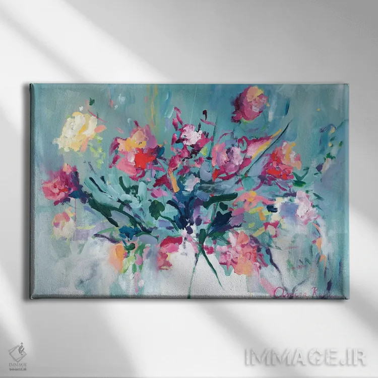 تابلو جرأت شکوفا شدن اثر امیره رحیم - نمای روبهرو روی دیوار