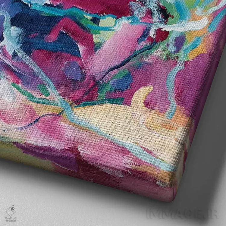 تابلو باغ اثر امیره رحیم - نمای نزدیک بافت بوم