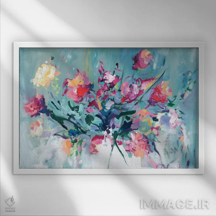 تابلو جرأت شکوفا شدن اثر امیره رحیم - نمای قابدار سفید