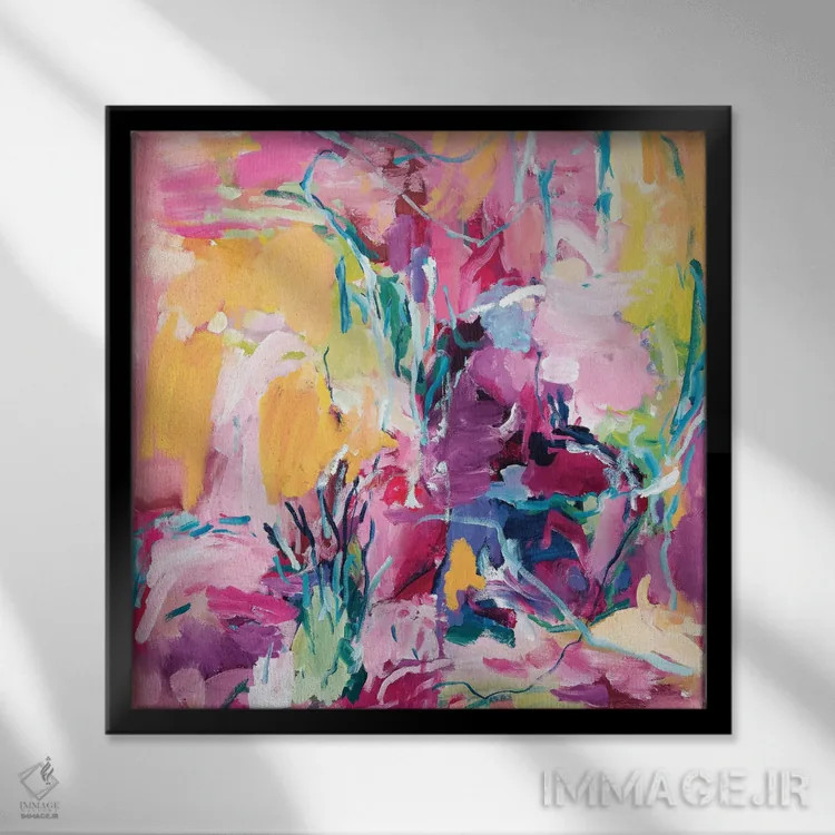 تابلو باغ اثر امیره رحیم - نمای قابدار مشکی