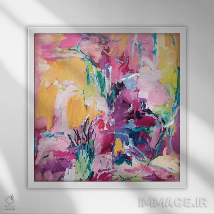 تابلو باغ اثر امیره رحیم - نمای قابدار سفید