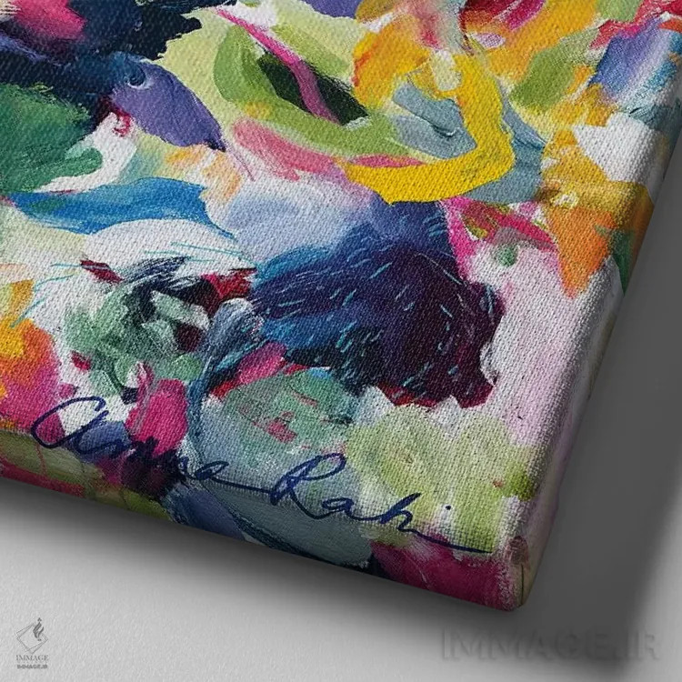 تابلو در فصل بهار اثر امیره رحیم - نمای نزدیک بافت بوم