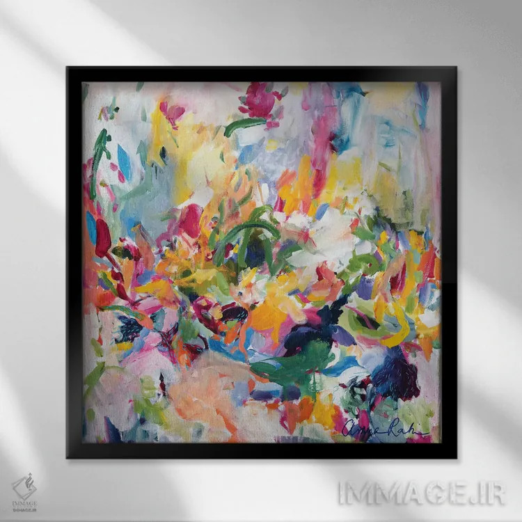 تابلو در فصل بهار اثر امیره رحیم - نمای قابدار مشکی