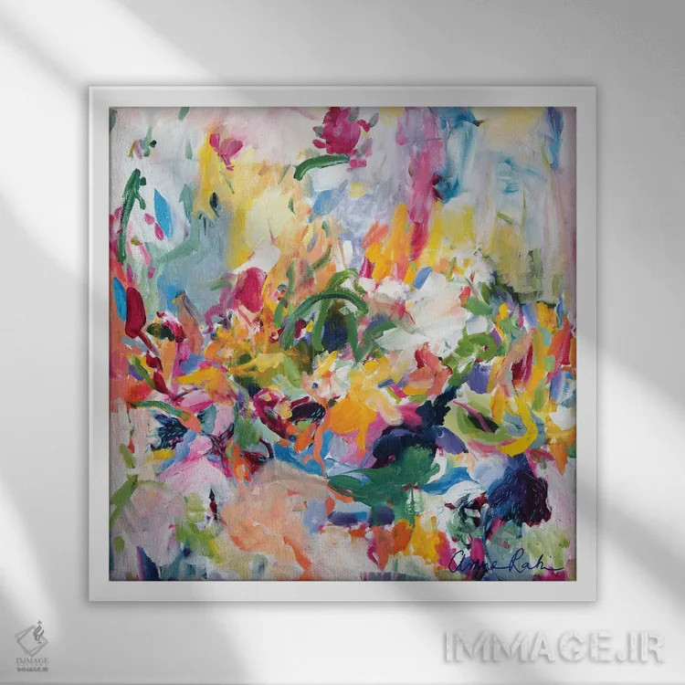تابلو در فصل بهار اثر امیره رحیم - نمای قابدار سفید