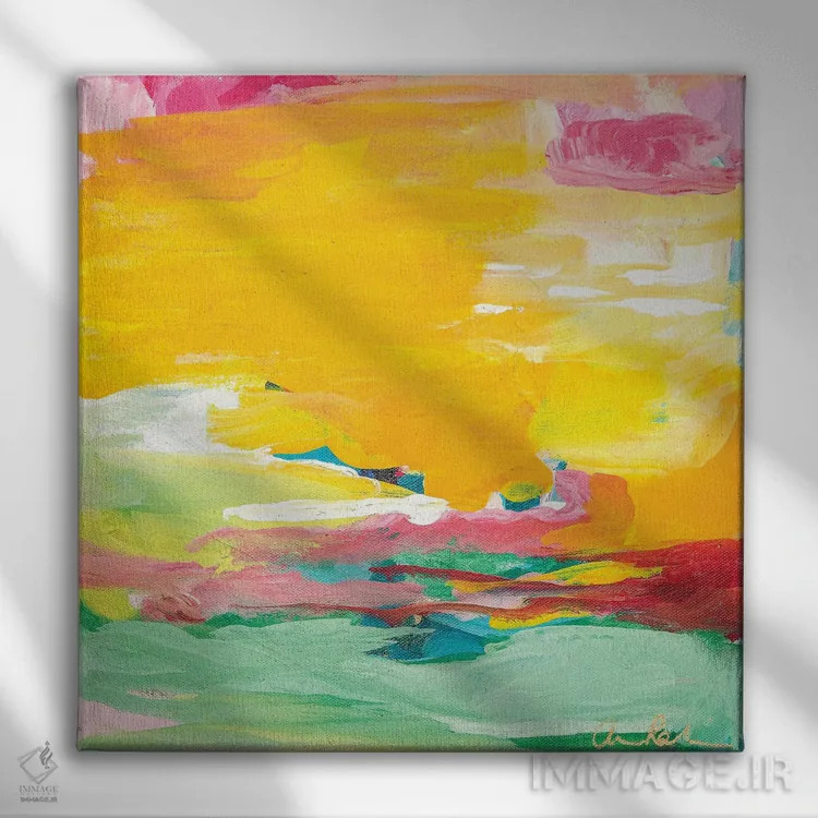 تابلو غروب اثر امیره رحیم - نمای روبهرو روی دیوار