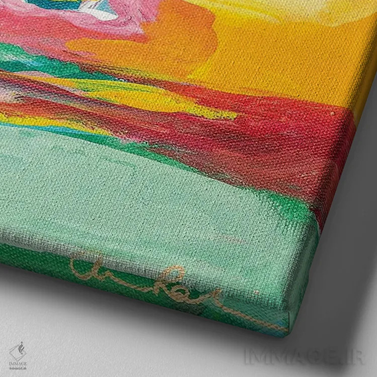 تابلو غروب اثر امیره رحیم - نمای نزدیک بافت بوم