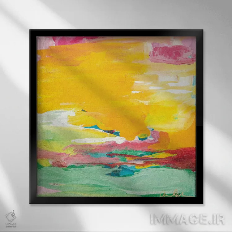 تابلو غروب اثر امیره رحیم - نمای قابدار مشکی