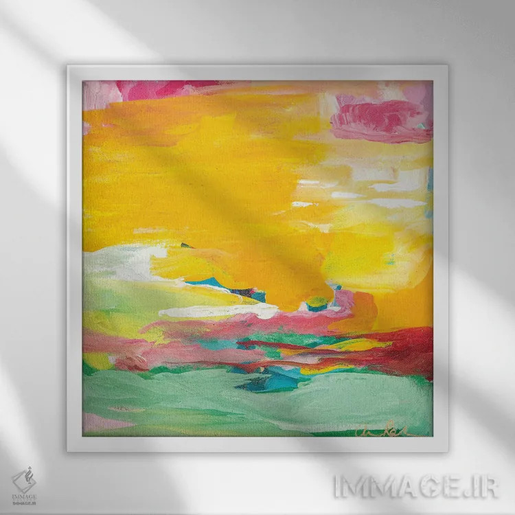 تابلو غروب اثر امیره رحیم - نمای قابدار سفید