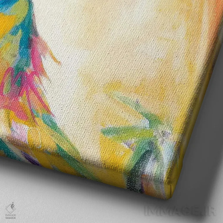 تابلو بچه شتر اثر امیره رحیم - نمای نزدیک بافت بوم