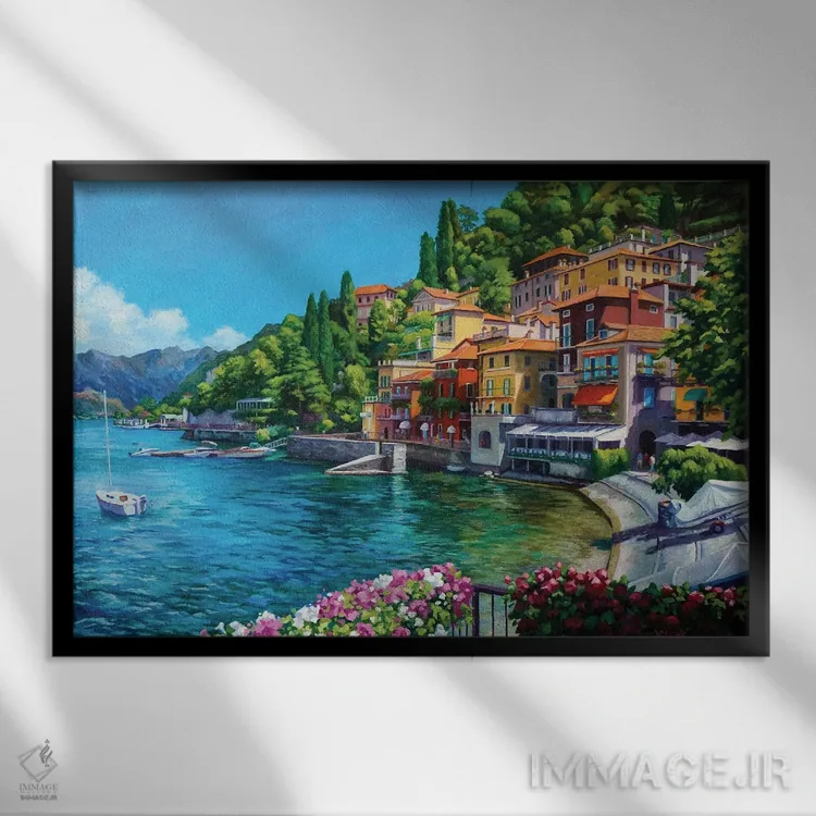 تابلو وارنا (مکان ایتالیا) اثر جان کلارک - نمای قابدار مشکی