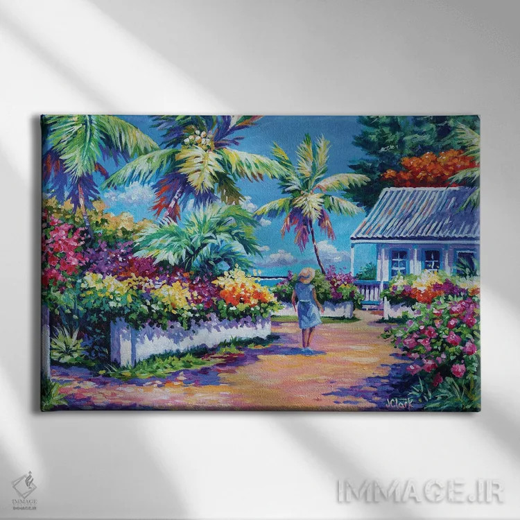 تابلو در مسیر خانه اثر جان کلارک - نمای روبهرو روی دیوار