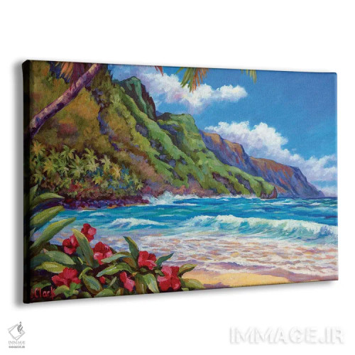 تابلو امواج در ساحل نا پالی اثر جان کلارک - نمای پرسپکتیو محصول