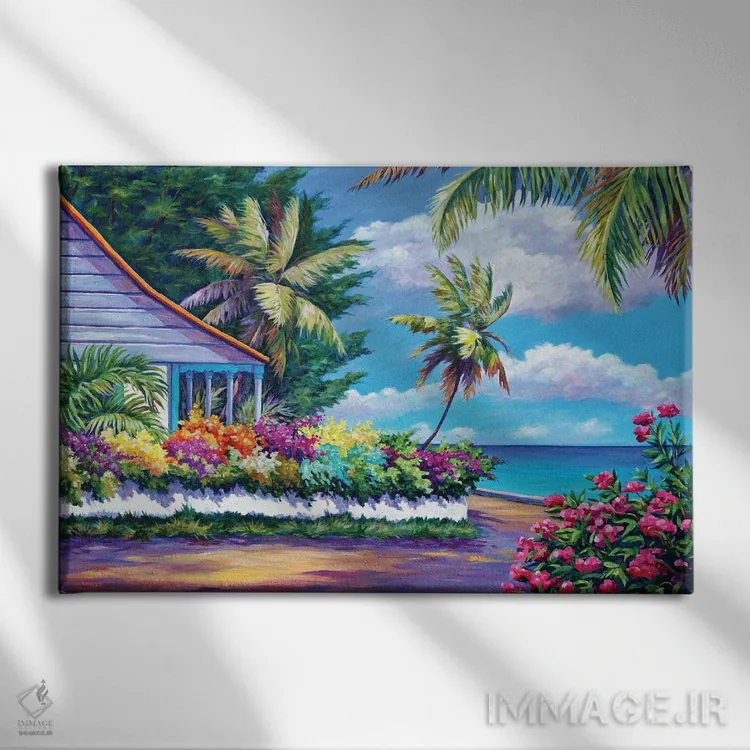 تابلو دیوار رنگارنگ اثر جان کلارک - نمای روبهرو روی دیوار