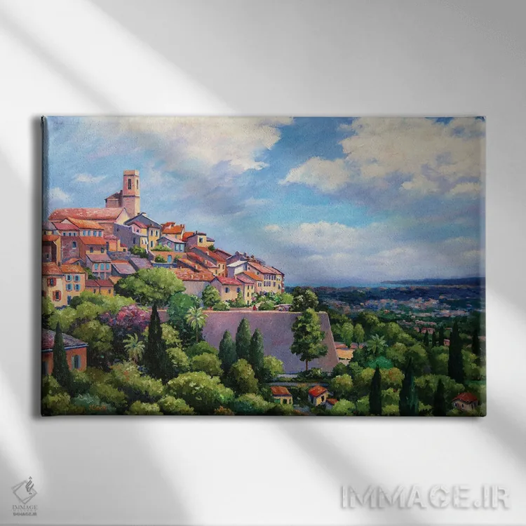 تابلو سن پل دو ونس (فرانسه) اثر جان کلارک - نمای روبهرو روی دیوار