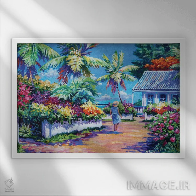 تابلو در مسیر خانه اثر جان کلارک - نمای قابدار سفید