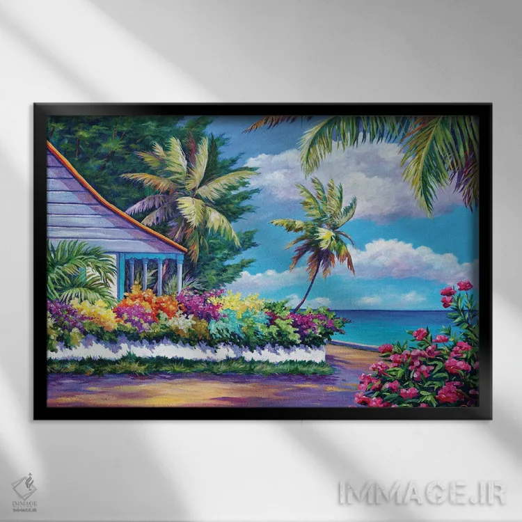 تابلو دیوار رنگارنگ اثر جان کلارک - نمای قابدار مشکی