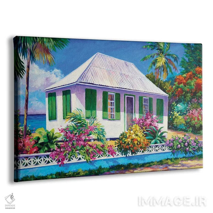 تابلو خانه با پنجرههای سبز اثر جان کلارک - نمای پرسپکتیو محصول