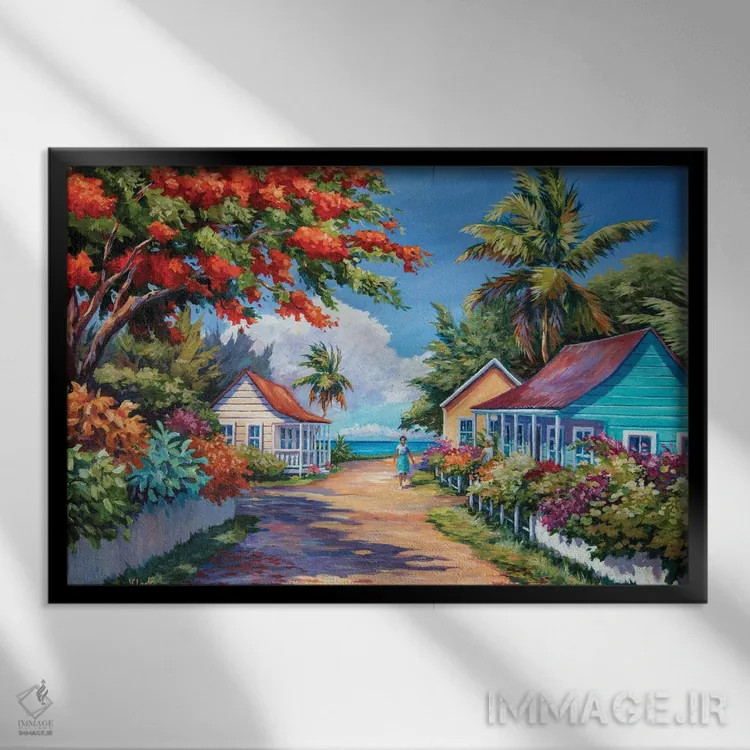 تابلو خیابان جنوبی کلیسا اثر جان کلارک - نمای قابدار مشکی