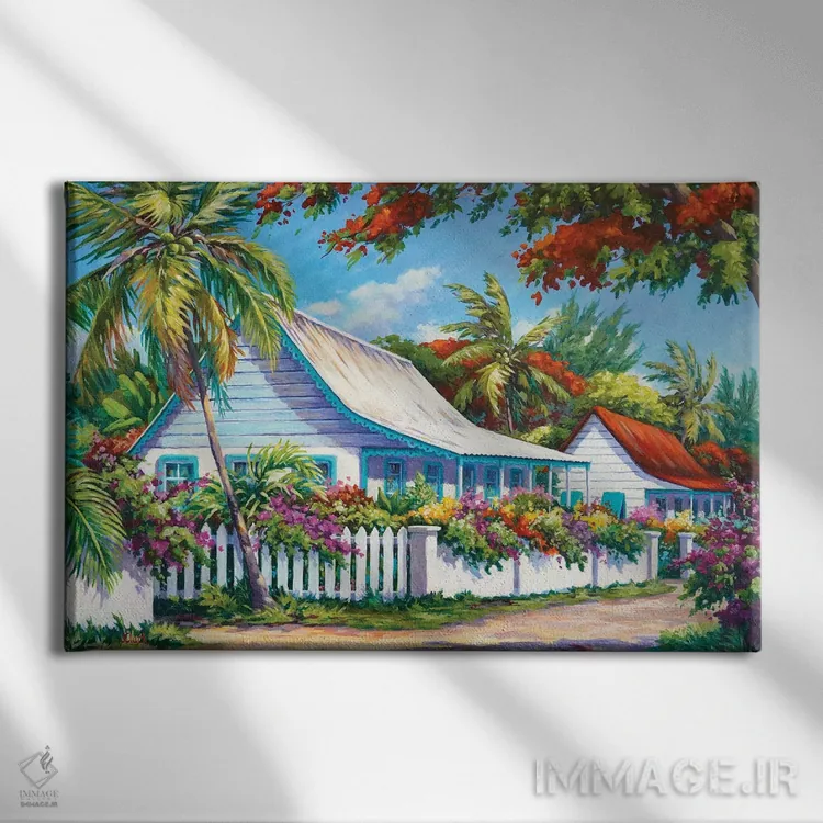 تابلو رنگهای تابستان اثر جان کلارک - نمای روبهرو روی دیوار