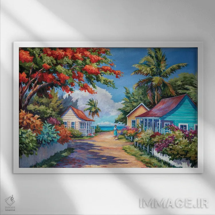 تابلو خیابان جنوبی کلیسا اثر جان کلارک - نمای قابدار سفید