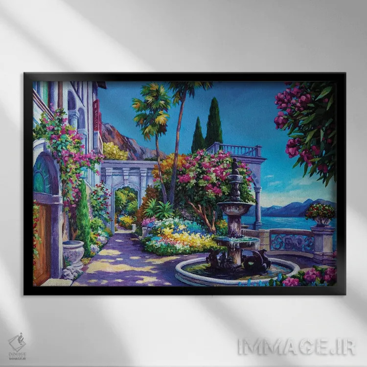 تابلو ویلا مونسترو (ایتالیا) اثر جان کلارک - نمای قابدار مشکی