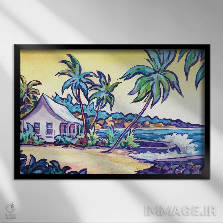 تابلو درخشش عصر در پراسپکت ریف اثر جان کلارک - نمای قابدار مشکی