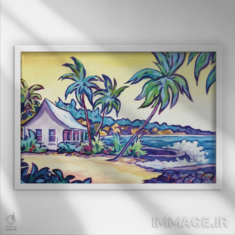 تابلو درخشش عصر در پراسپکت ریف اثر جان کلارک - نمای قابدار سفید