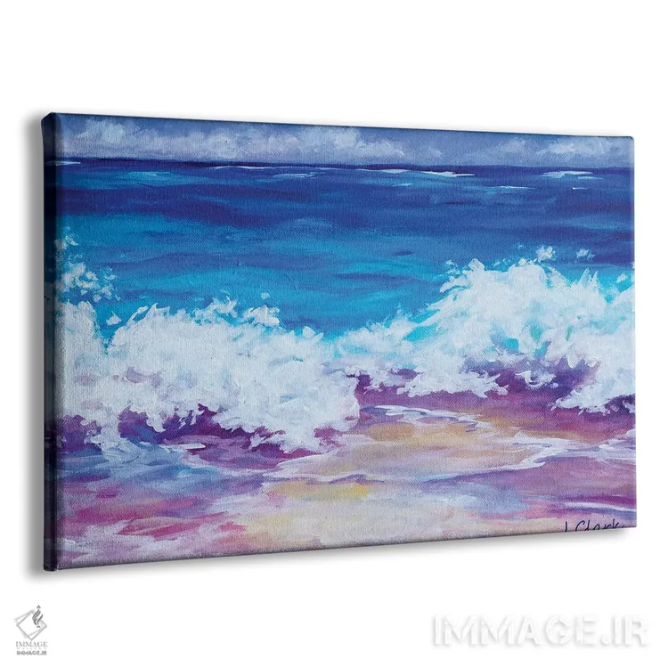 تابلو امواج بر ساحل اثر جان کلارک - نمای پرسپکتیو محصول