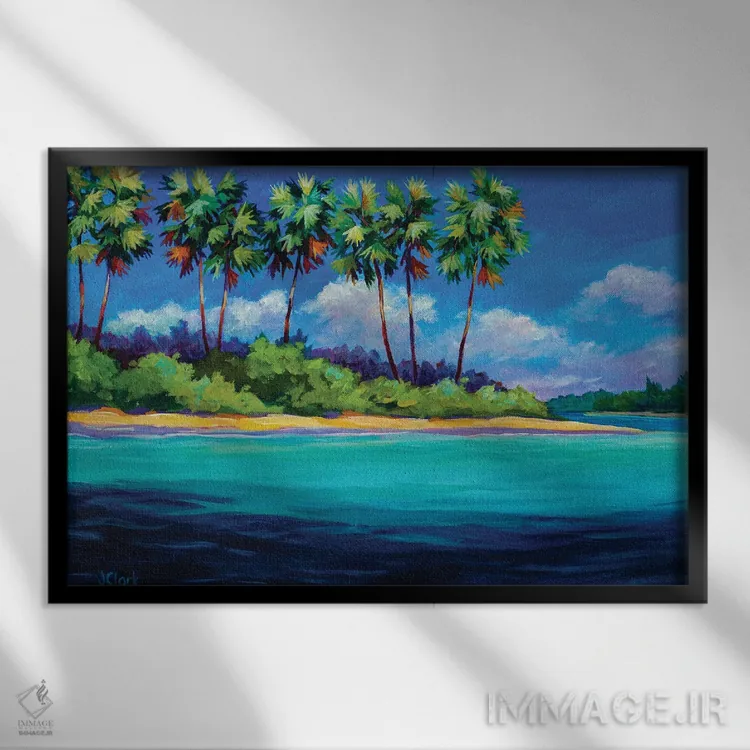 تابلو آبهای درخشان اثر جان کلارک - نمای قابدار مشکی