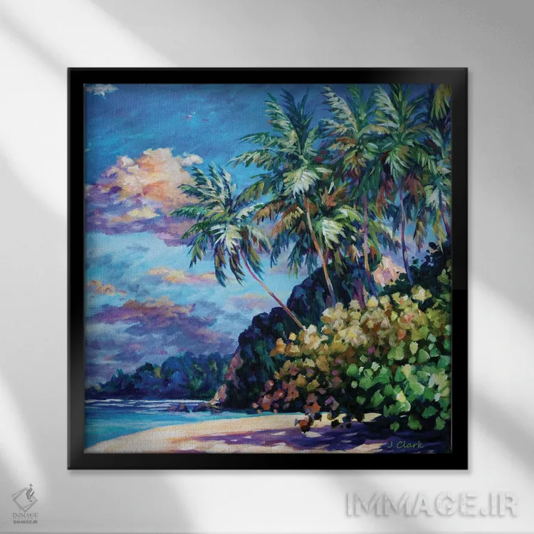 تابلو ساحل اورتوار اثر جان کلارک - نمای قابدار مشکی