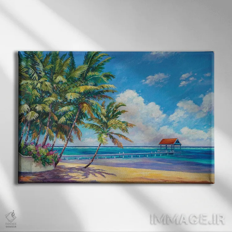 تابلو کلبه قرمز در ساث ساند اثر جان کلارک - نمای روبهرو روی دیوار