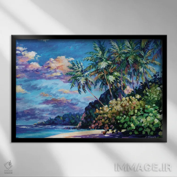 تابلو ساحل اورتوار اثر جان کلارک - نمای قابدار مشکی