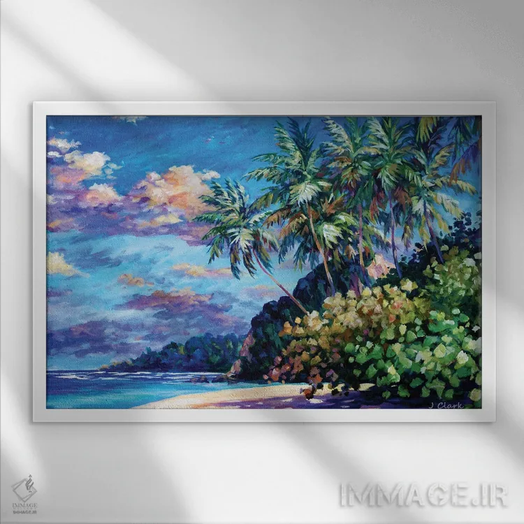 تابلو ساحل اورتوار اثر جان کلارک - نمای قابدار سفید