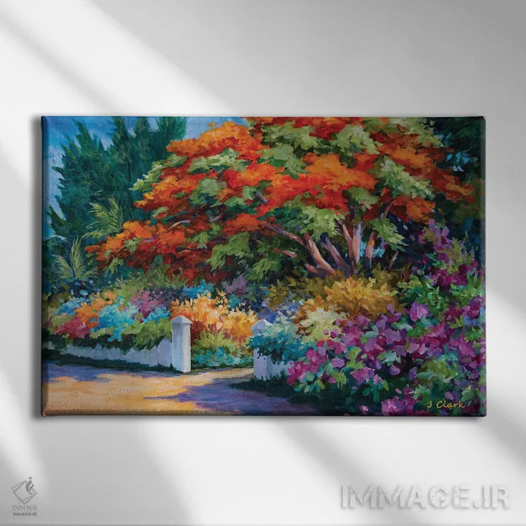 تابلو دروازه باغ اثر جان کلارک - نمای روبهرو روی دیوار