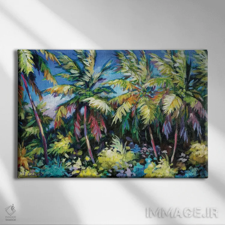 تابلو نخلها کنار هم اثر جان کلارک - نمای روبهرو روی دیوار