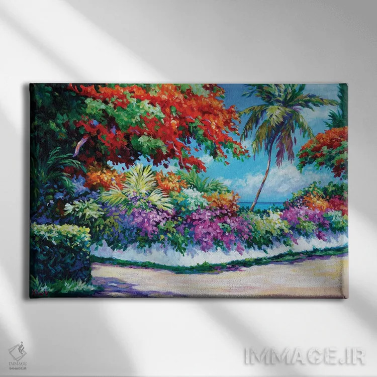 تابلو دیوار رنگی اثر جان کلارک - نمای روبهرو روی دیوار