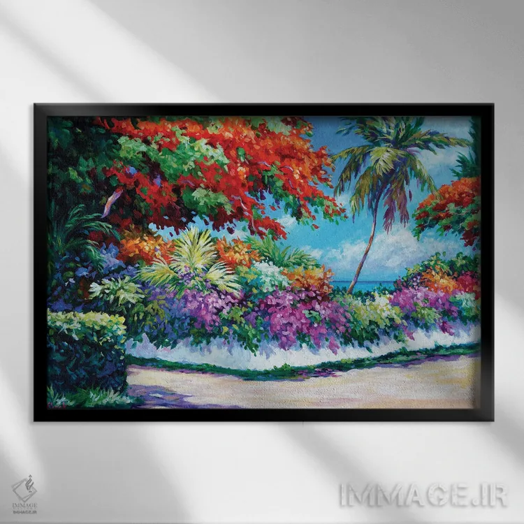 تابلو دیوار رنگی اثر جان کلارک - نمای قابدار مشکی