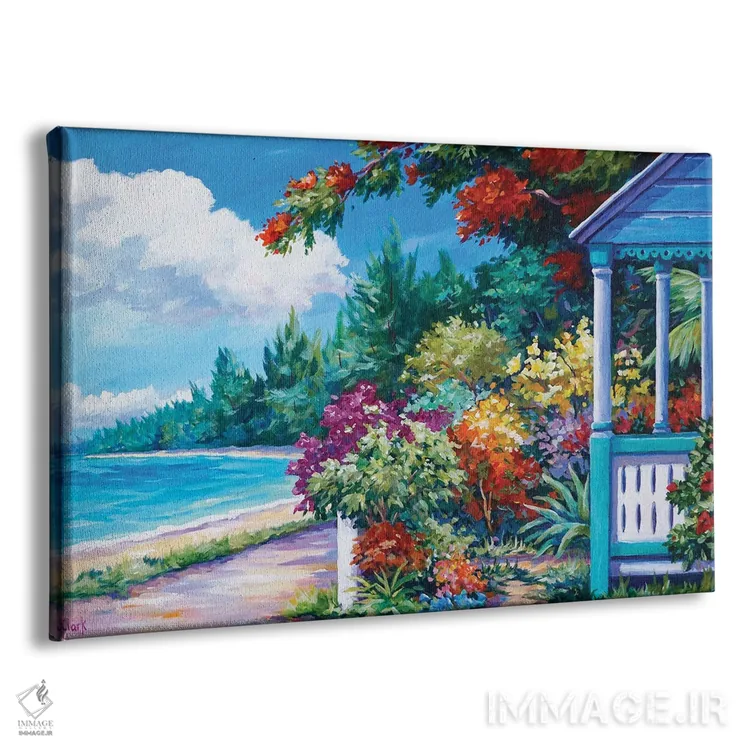 تابلو کلبه کنار دریا اثر جان کلارک - نمای پرسپکتیو محصول