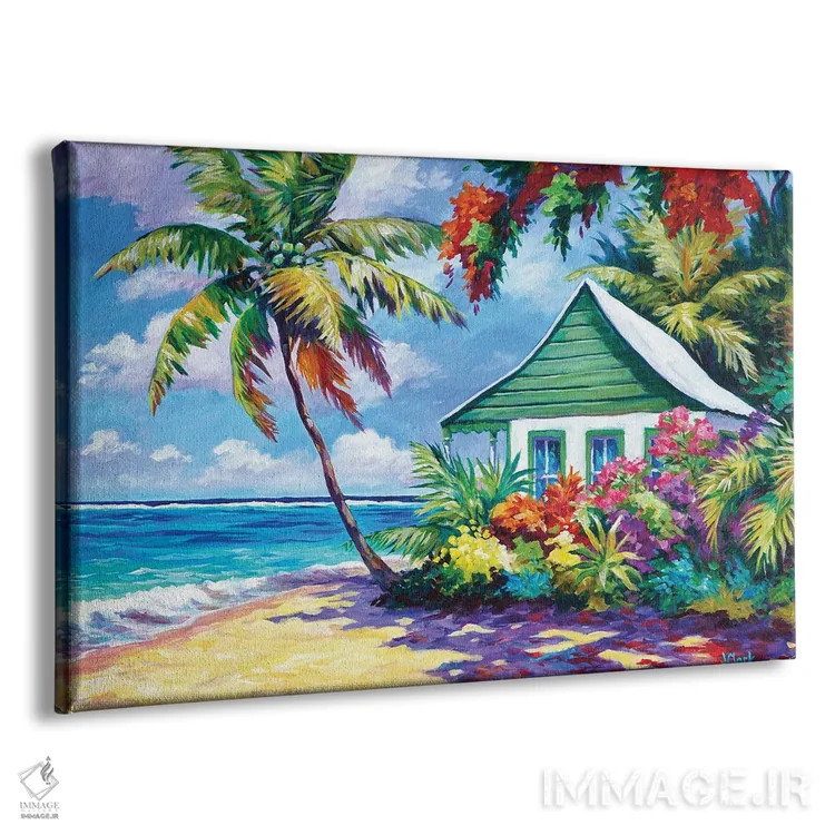 تابلو کلبه سبز در ساحل اثر جان کلارک - نمای پرسپکتیو محصول