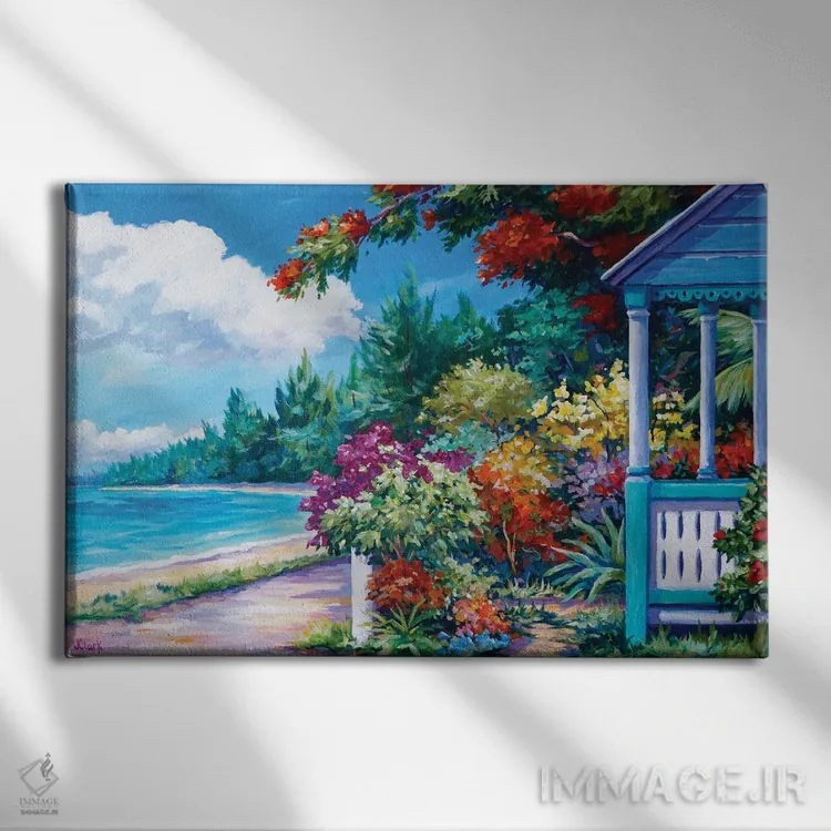 تابلو کلبه کنار دریا اثر جان کلارک - نمای روبهرو روی دیوار