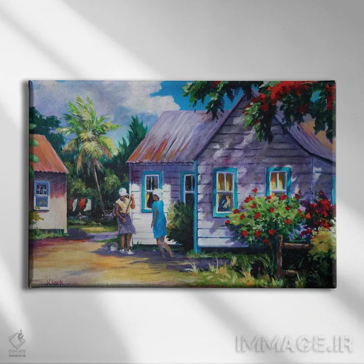 تابلو مرتب کردن حیاط اثر جان کلارک - نمای روبهرو روی دیوار