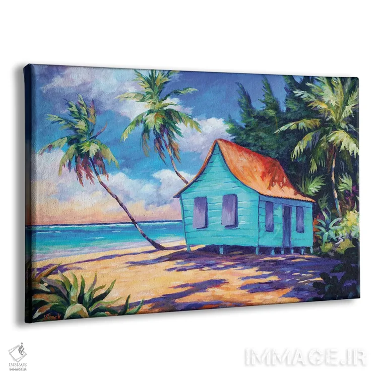 تابلو کلبه کیمن در نور عصرگاهی اثر جان کلارک - نمای پرسپکتیو محصول