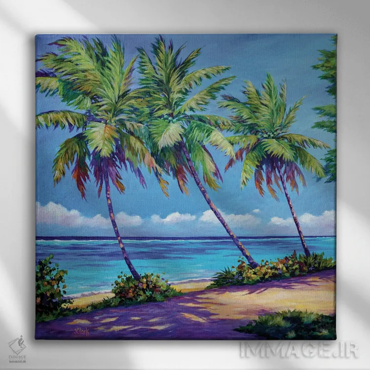 تابلو در انتهای جزیره اثر جان کلارک - نمای روبهرو روی دیوار