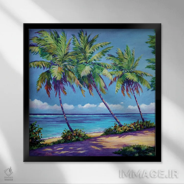 تابلو در انتهای جزیره اثر جان کلارک - نمای قابدار مشکی