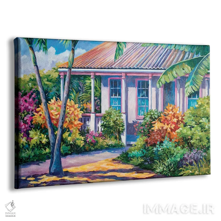 تابلو رنگها در حیاطی در کیمن اثر جان کلارک - نمای پرسپکتیو محصول